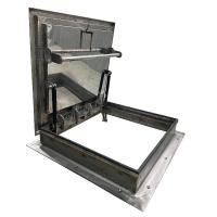 Люк кровельный ЛКР из нержавеющей стали проходной с нижнем ручкой, замком на скрытых петлях с амортизаторами